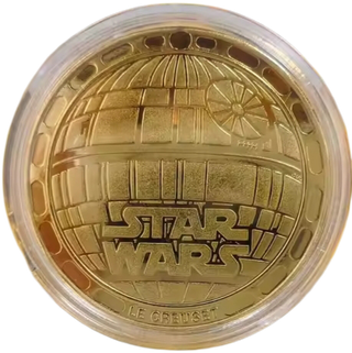STAR WARS 5 MONEDAS BAÑADAS EN ORO