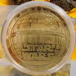 STAR WARS 5 MONEDAS BAÑADAS EN ORO