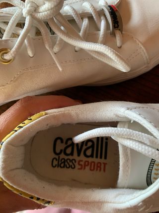 Ténis Roberto Cavalli Senhora Dourado/Branco