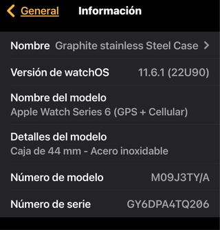 Apple Watch Serie 6 Acero Grafito
