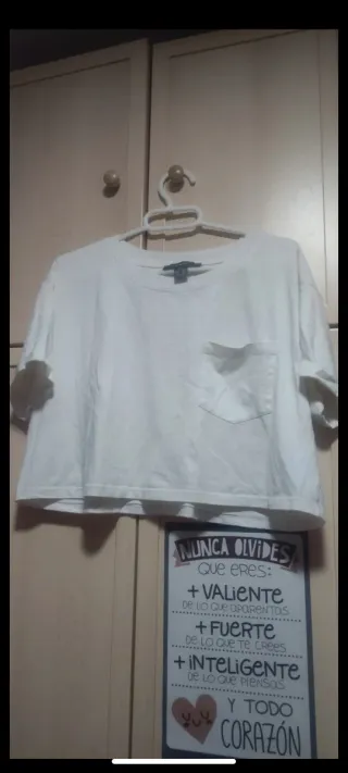 Crop top blanco talla S