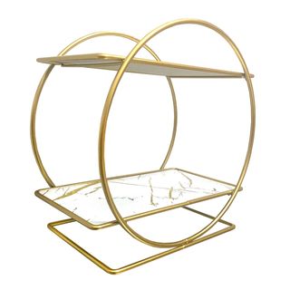 Organizador redondo dorado 2 niveles, NUEVO