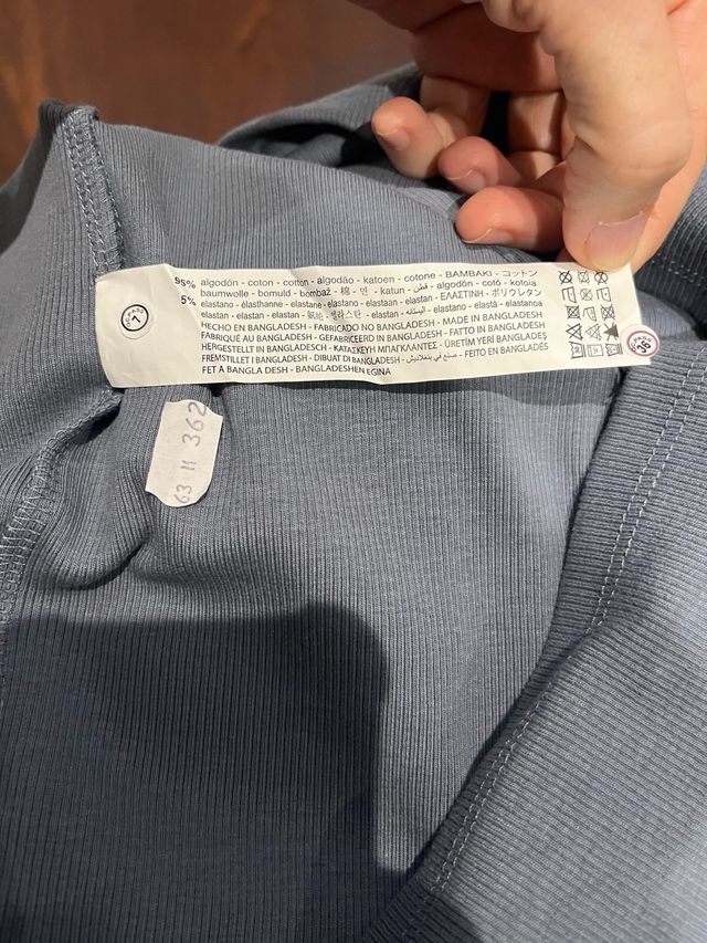 Vestido Zara Gris Manga Larga Talla M