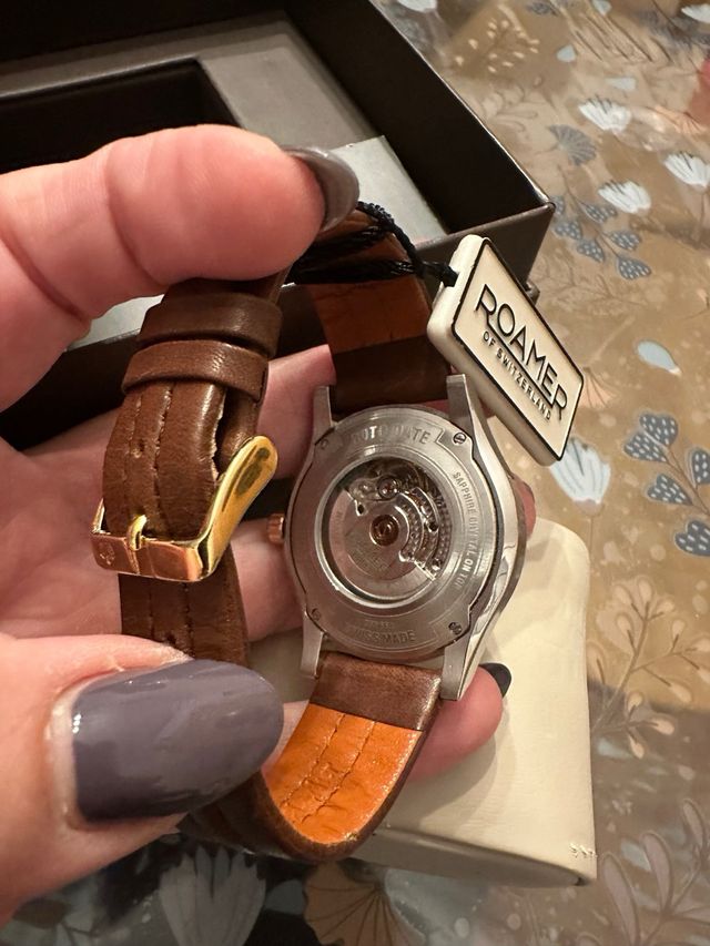 Reloj Automático Roamer Suizo Marrón/Dorado