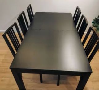 Mesa negra comedor extensible Ikea Carmena Toledo