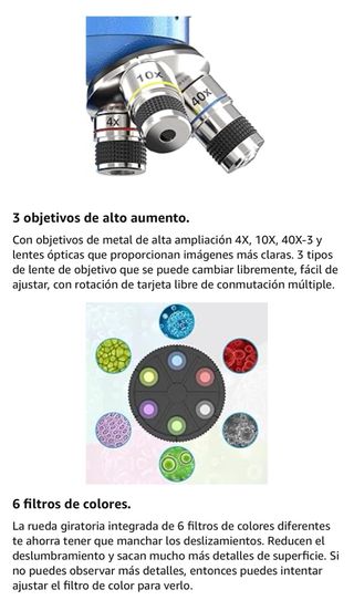 Microscopio Emarth 40X-1000X para Estudiantes