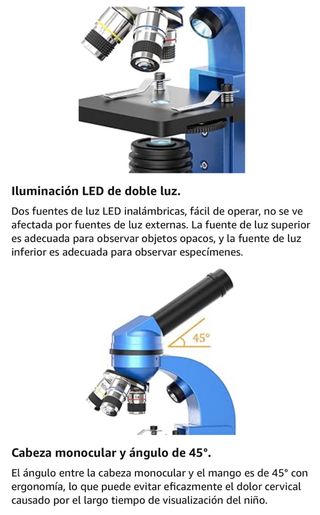 Microscopio Emarth 40X-1000X para Estudiantes