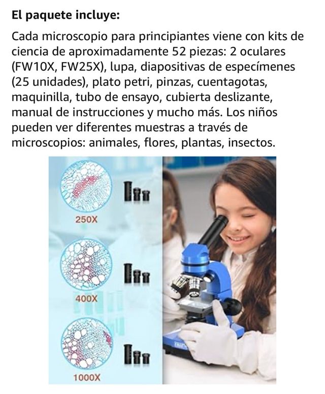 Microscopio Emarth 40X-1000X para Estudiantes