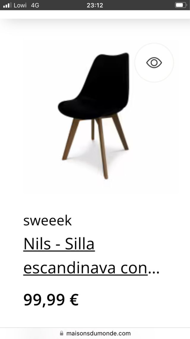 Silla escandinava MAISONS DU MONDE negra