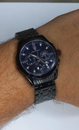 Reloj Caballero Podegar Negro/Plateado