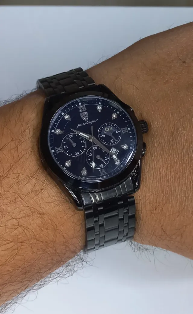 Reloj Caballero Podegar Negro/Plateado