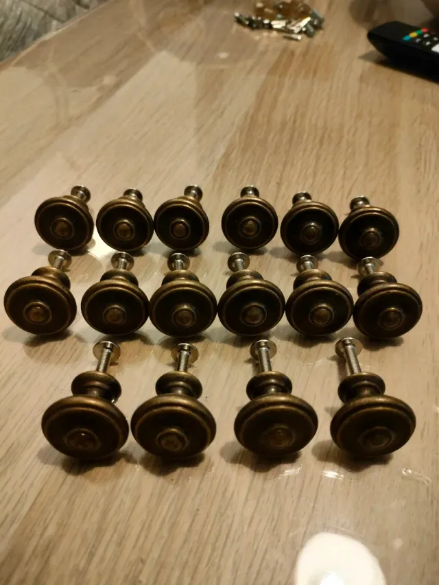 Lote 16 Tiradores Pomos Bronce Vintage