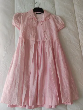 Vestido rosa elegante niña dos piezas marca Tizzas