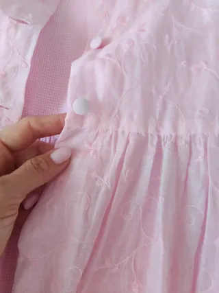 Vestido rosa elegante niña dos piezas marca Tizzas