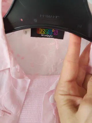 Vestido rosa elegante niña dos piezas marca Tizzas