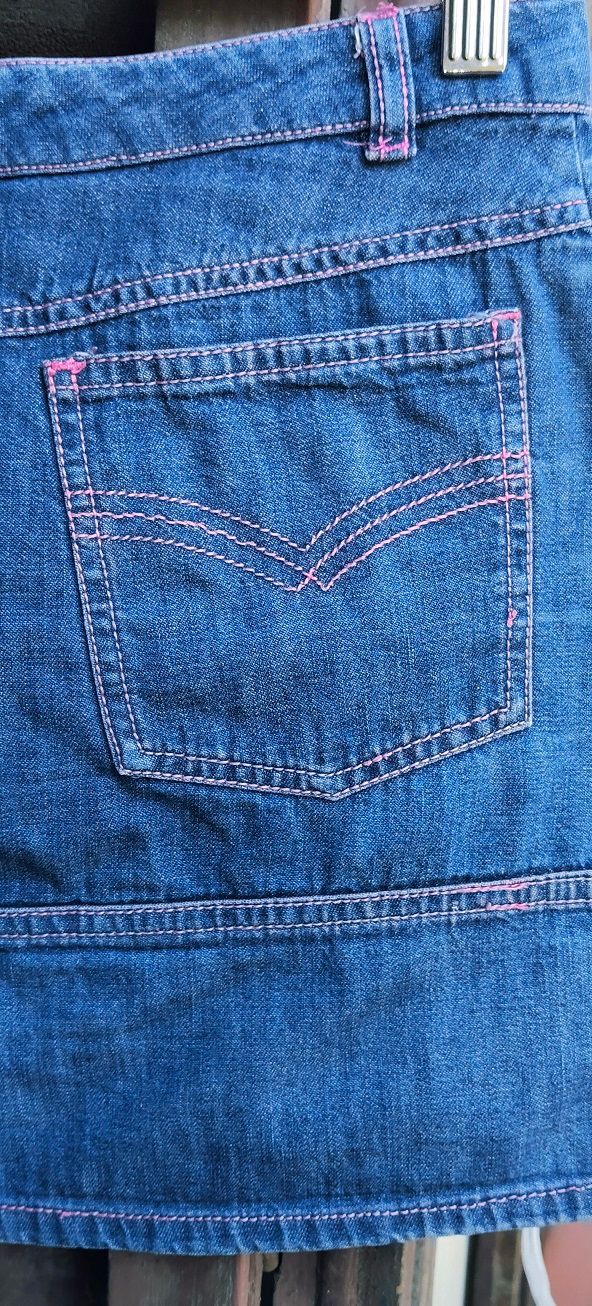 Falda vaquera mini Bershka flores bordadas- T "XS"