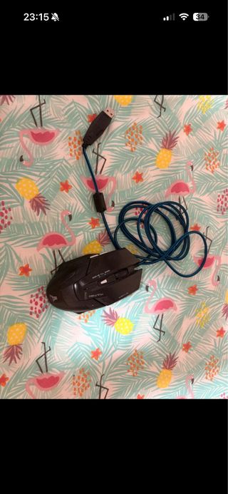 Ratón Gaming Negro y Azul USB