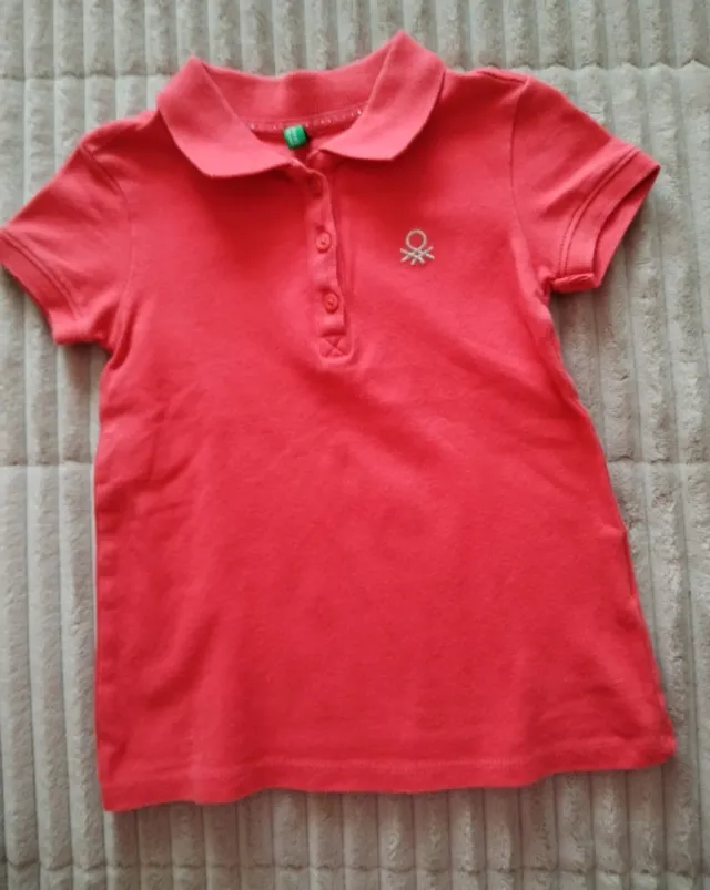 Polo niña Benetton coral talla 3-4