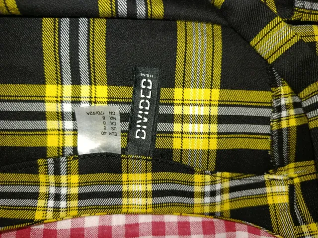 Vestido de cuadros amarillo y negro