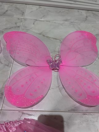 Falda Tutú y Alas de Mariposa Rosa