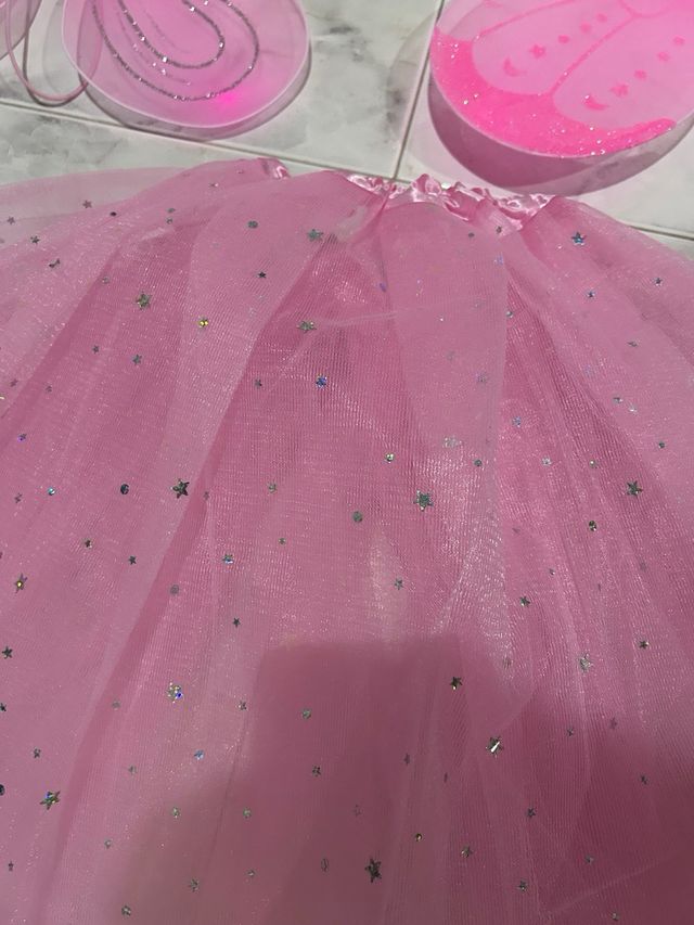 Falda Tutú y Alas de Mariposa Rosa