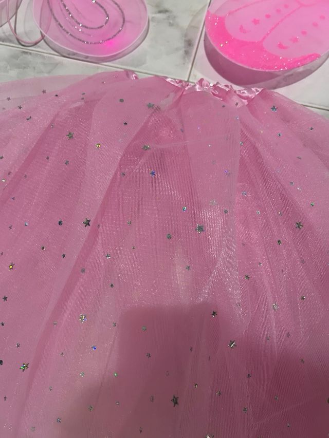 Falda Tutú y Alas de Mariposa Rosa