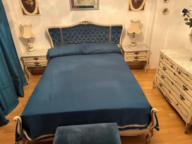 Dormitorio Vintage Azul y Blanco