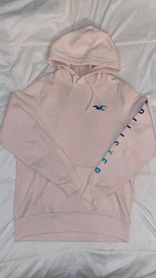Sudadera Hollister Rosa con Logo Teal