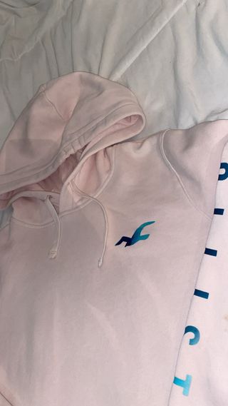Sudadera Hollister Rosa con Logo Teal