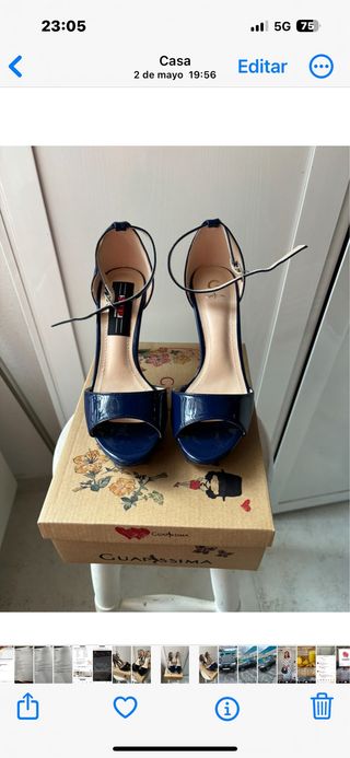 Scarpe col tacco blu