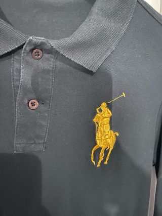 Polo Ralph Lauren manga larga negro y dorado