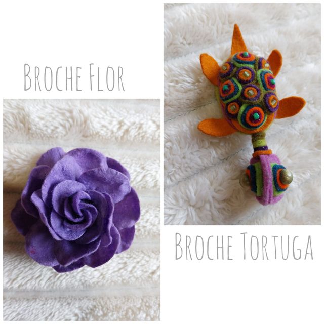 Broche Flor y Tortuga