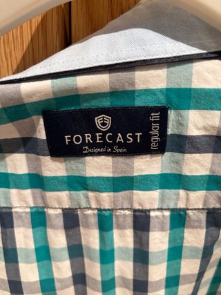 Camisa de cuadros Forecast azul y verde