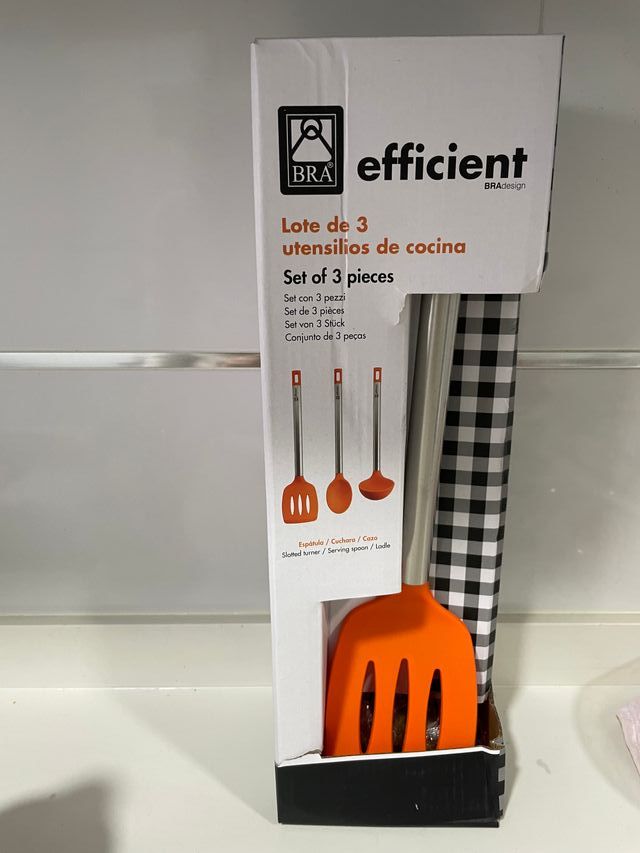 Set 3 Utensilios Cocina BRA Efficient Naranja
