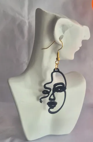 Pendientes Abstractos Negro y Blanco