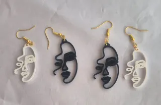 Pendientes Abstractos Negro y Blanco