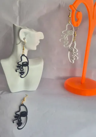 Pendientes Abstractos Negro y Blanco