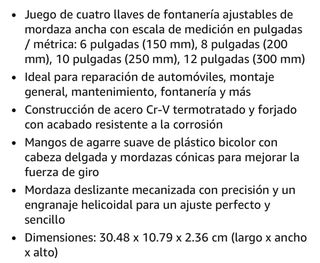 Set 4 Llaves Ajustables Amazon Basics