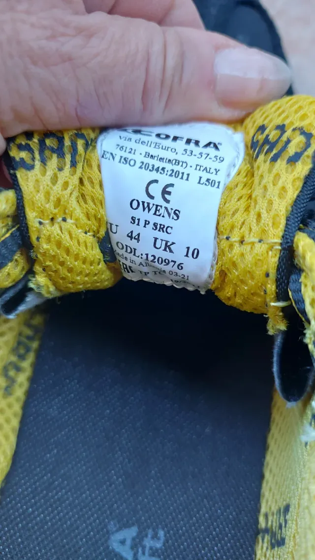 Scarpe da lavoro Cofra nere e gialle