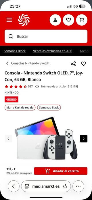 Nintendo Switch OLED Bianca