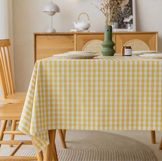 Mantel Cuadros Amarillo 140x220