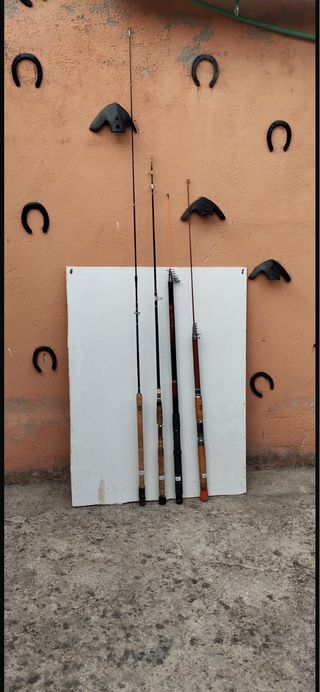 Lote 4 cañas de pescar