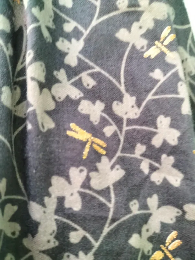 Falda niña gris con libélulas doradas