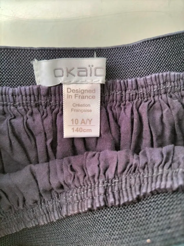 Falda niña gris con libélulas doradas