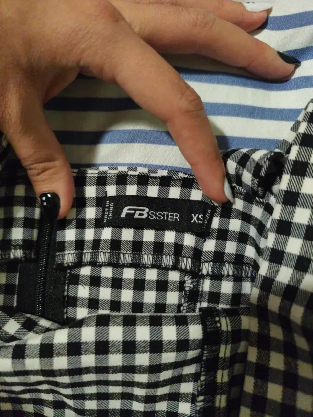 Vestido cuadros blanco y negro