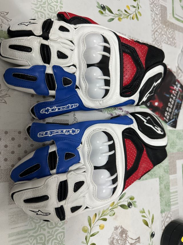 Guantes Moto Alpinestars Blancos/Azules
