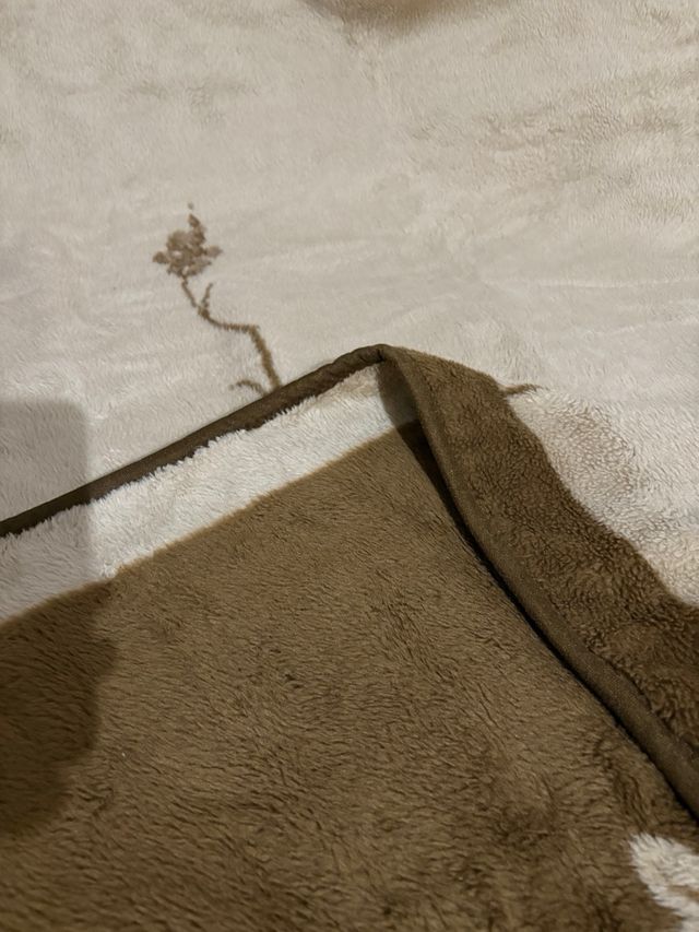 Manta Fleece 230x170 cm Beige y Marrón