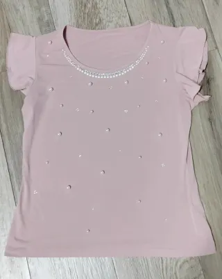T-shirt donna rosa perla
