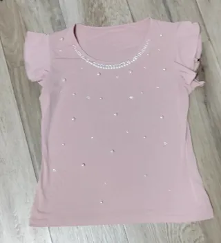 T-shirt donna rosa perla