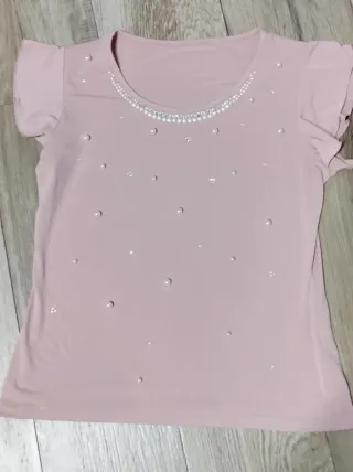 T-shirt donna rosa perla